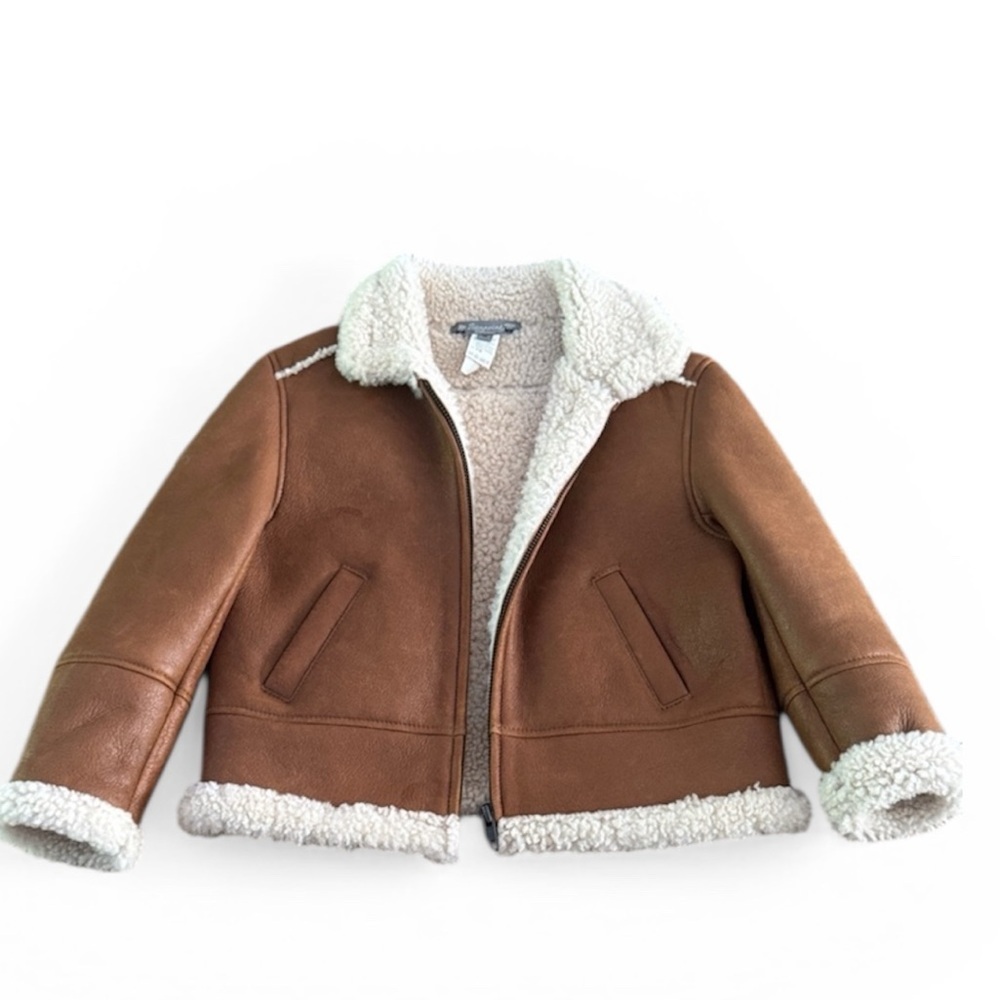 Bonpoint Kids Shearling Aviator Jacket  Size 4